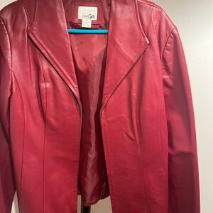 East 5th Women's Bold Red Leather Jacket